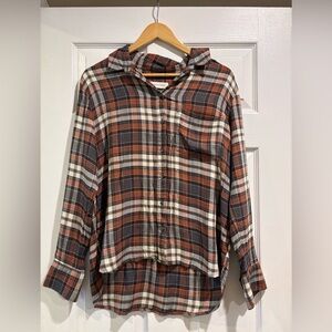 Treasure & Bond Brown Plaid Shirt